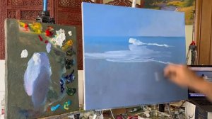 "Морской пейзаж с чаечкой". Художник Игорь Сахаров