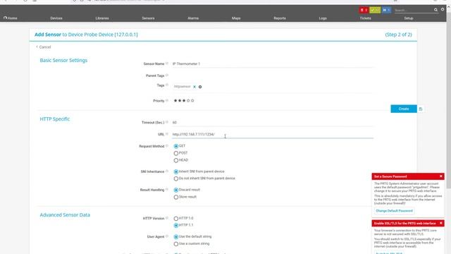 IP Thermometer Basic PRTG configuration смотреть онлайн
