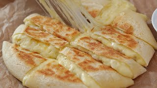 Сырно-картофельный хлеб, запеченный на сковороде  Без духовки, без дрожжей, без яиц