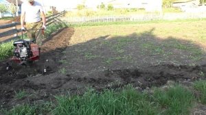 Вспашка: мотоблок Ока фреза - целина.