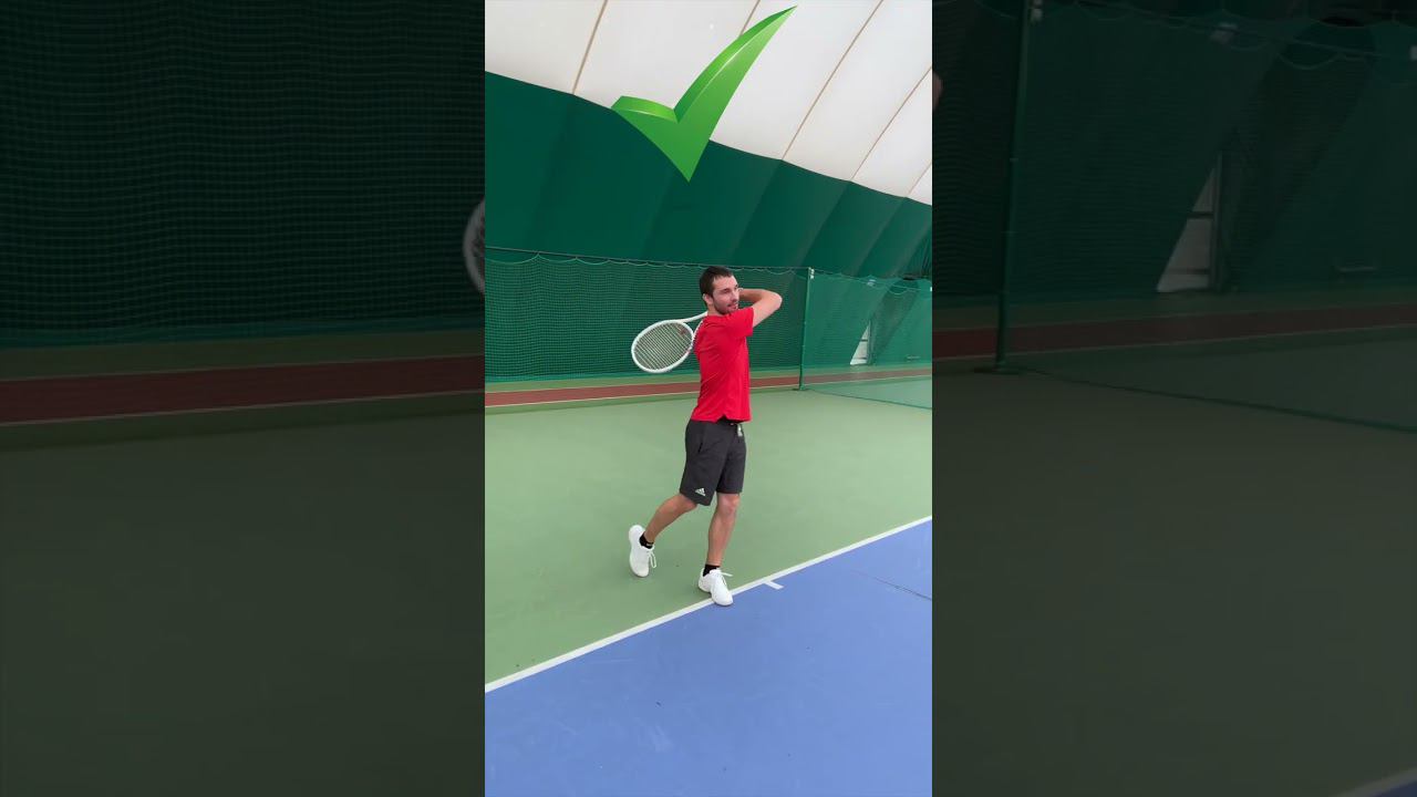 Большой теннис удар справа Forehand