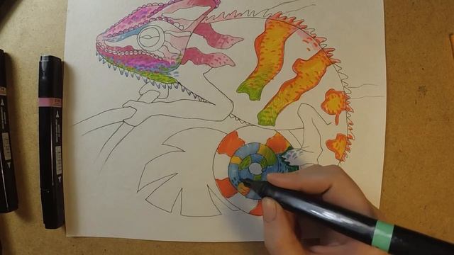 Вместе рисуем яркого Хамелеона ))) смотреть онлайн