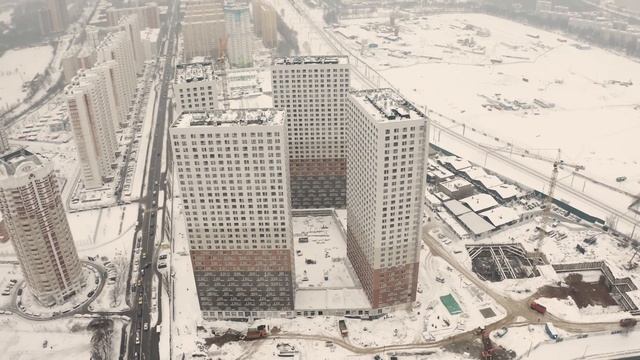 Зимняя сказка на Аминьевском шоссе. Строительство жилых комплексов, метро БКЛ.