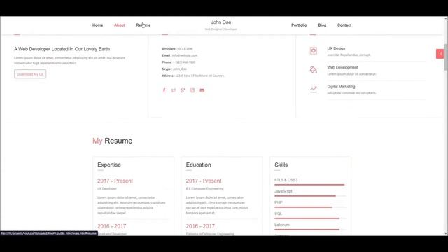 Responsive Front-End Portfolio Website using HTML, CSS, and JavaScript | RowPF || The Terminal Boy