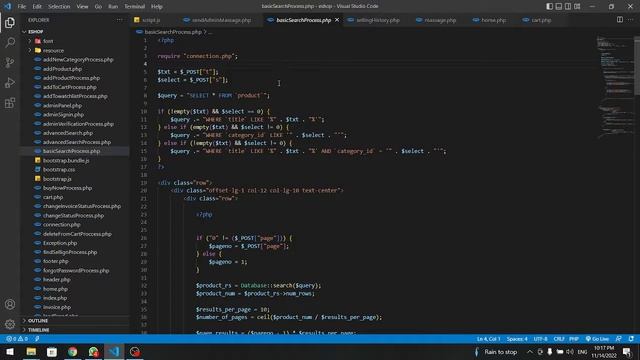 19. Program the basic product searching process and pagination.