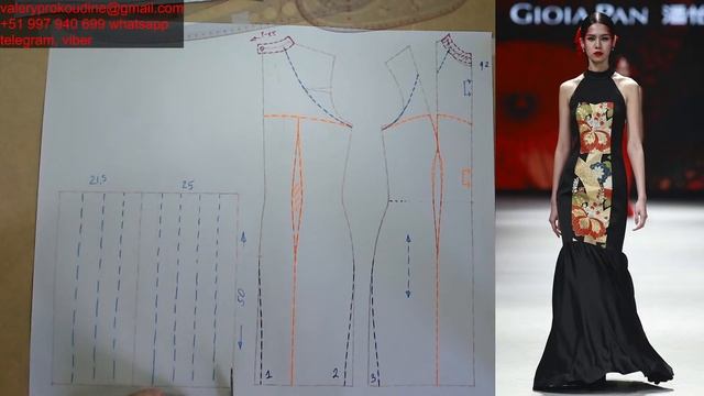 Моделируем платье. Modelado de vestido #курсы кройки и шитья #diseño de modas смотреть онлайн
