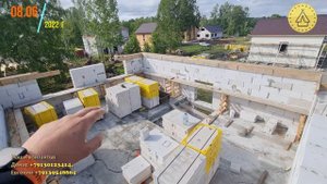 Пос. Гармония 7 и 8 ул. - стены сибит 2эт, 2ой монолитный пояс, кровля