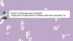 NodeJS : Storing large array in MongoDB