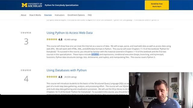 Python for Everybody Specialization on Coursera