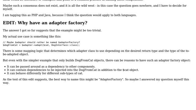 Software Engineering: How to name different components in adapter pattern? смотреть онлайн