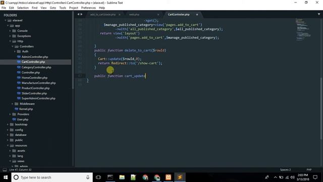 E-commerce project by laravel 5.6 part-33 (cart update product)