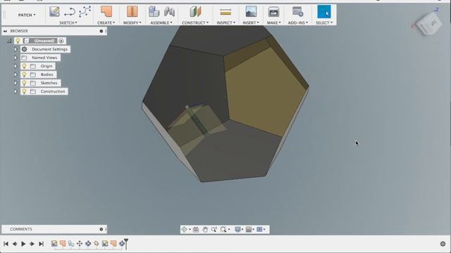 Уроки Fusion360: моделирование додекаэдра. 3D modeling of dodecahedron