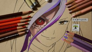 55b.mp4 Легкий рисунок девушки аниме цветными карандашами