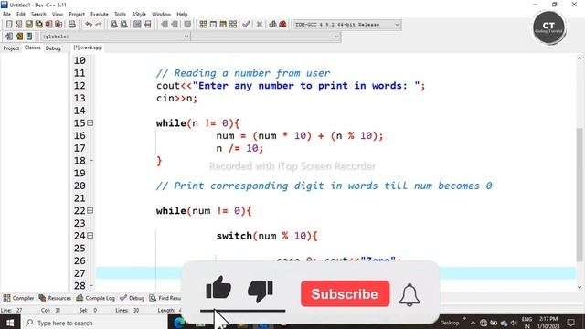 Write C++ program to print number in words #cpp