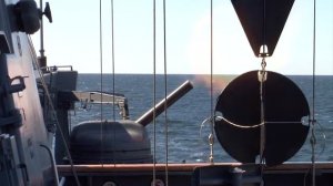 Сторожевой корабль «Адмирал Эссен и корвет «Сообразительный» провели артиллерийские стрельбы