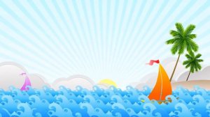 Футаж детский Море солнце парусник