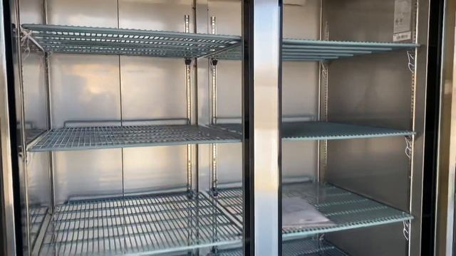 Stainless Steel 54 inch 2 Door Reach-in Commercial Freezer Mounted Condenser, 49 Cubic feet, Silver смотреть онлайн