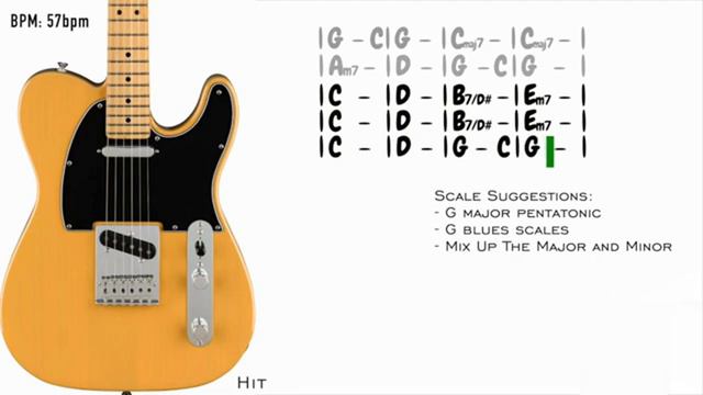 Romantic Smooth Groove Guitar Backing Track Jam in G major