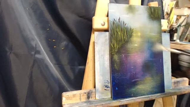 Рисую живописный пруд с кувшинками. Ни дня без кисти #живописьмаслом смотреть онлайн