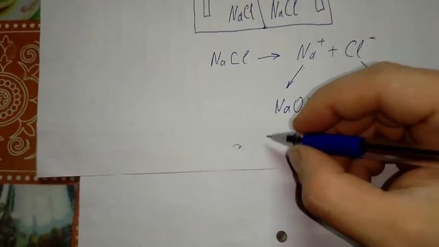 Электролиз в разделенных сосудах соединённых на дне трубкой с медным анод-катод в раств NaCl. Схема смотреть онлайн