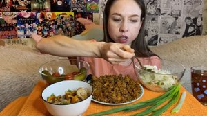 МУКБАНГ ГРЕЧКА ПО-КУПЕЧЕСКИ/ КВАШЕНАЯ КАПУСТА/ МАРИНОВАННЫЕ ГРИБЫ/ ОГУРЦЫ/ ПОМИДОРЫ/ MUKBANG