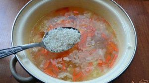 Овощной суп с рисом и свиными фрикадельками
