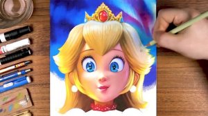 Drawing Princess Peach with Fire Flower | drawholic