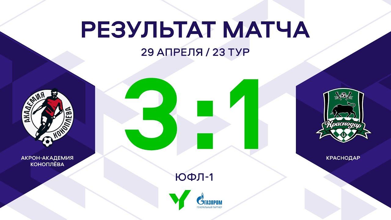 ЮФЛ-1. Акрон-Академия Коноплева - Краснодар. 23-й тур. Обзор
