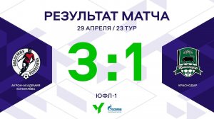 ЮФЛ-1. Акрон-Академия Коноплева - Краснодар. 23-й тур. Обзор