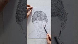 Как рисовать Руперта Гринта / Рон Уизли (Draw Ron Weasley), портрет карандашом