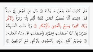 Сура 3. стр №55. аяты 38 - 45. Али Имрон. Учебное чтение Корана.