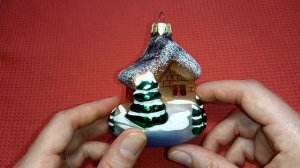 Обзор елочных игрушек (ЭЛИТА, Украина) - Домик. Стеклянные елочные игрушки.