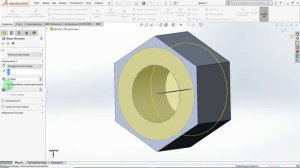 Solidworks.Урок 2 - Создание модели шестигранной гайка М36х4 по ГОСТ ISO 4032 2014