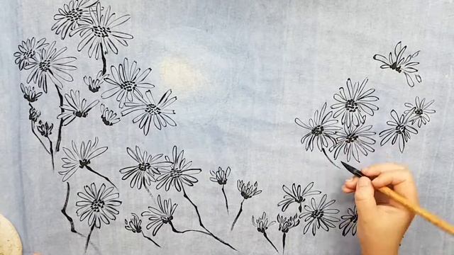 Как рисовать урок Луну и Хризантемы How to draw Moon and Chrysanthemum 추석달 그림 그리기 смотреть онлайн