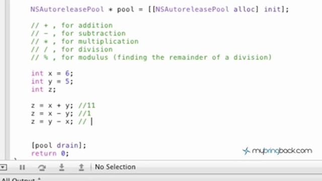Learn Objective C Tutorial 1.7 Basic Math Operators