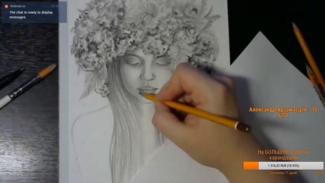 Рисую девушку в венке (часть 2)