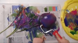 Отпечатки листьев на бумаге, рисование  для детей.