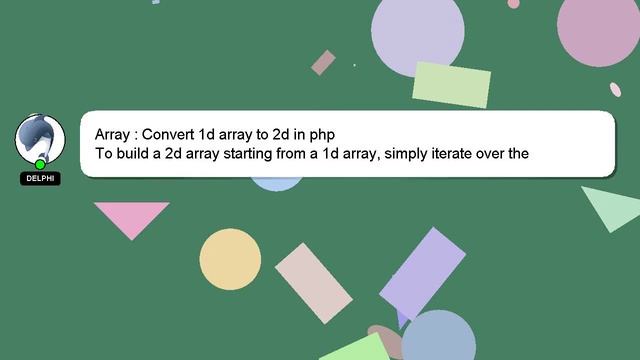 Array : Convert 1d array to 2d in php смотреть онлайн