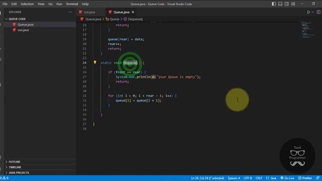 Queue With Array | Static Queue | Tutorial in Tamil | Tamil Programmer