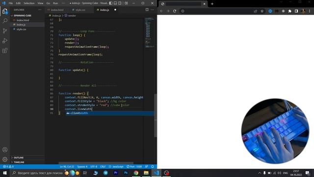 ASMR Programming - Coding 3D Spinning Cube - No Talking смотреть онлайн