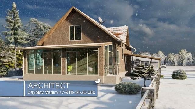 Проект дома  с мансардой 8,5м-1м. Дом 145м2. с застеклённой террасой смотреть онлайн