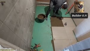 Укладка керамогранита 600х600 на пол ванной комнаты