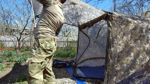 палатка куб с мокитной сеткой и откидной крышкой навесом
