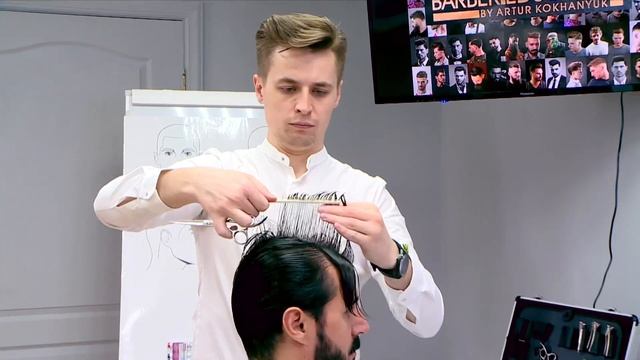 Комбинированная мужская стрижка. Видео урок.
