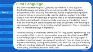 Demystifying First Language Acquisition