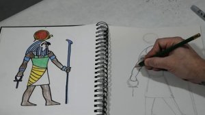 Drawing the ancient Egyptian god ra