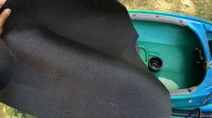 Perception Sound 9.5 kayak.  New, cheap, DIY modifications; Garmin Striker fish finder, crate & mor