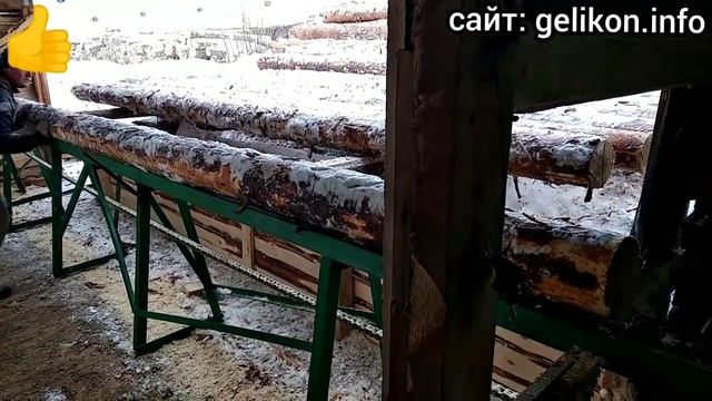 Брусующий станок СБ-4п-700 бревнопильный для переработки тонкомера на лафет и две доски+2-ва горбыл