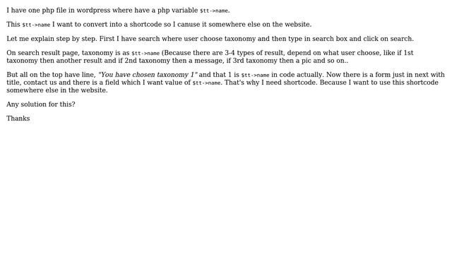 Wordpress: Shortcode just with a php code