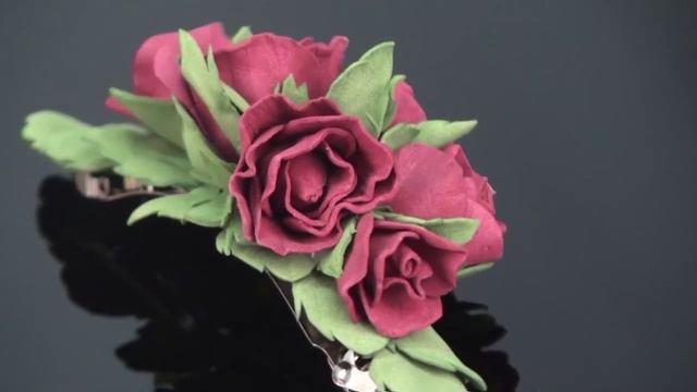 Заколка-автомат из фоамирана "Розарий" смотреть онлайн